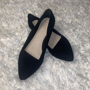 Black suede flat shoes by Cato  Size 9 EUC